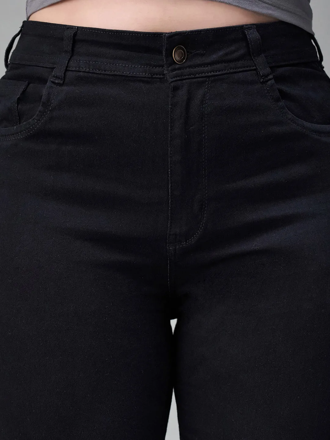 24/7 comfort Women's Black Slim Fit High Rise Denim Jeans