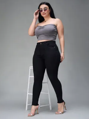 24/7 comfort Women's Black Slim Fit High Rise Denim Jeans
