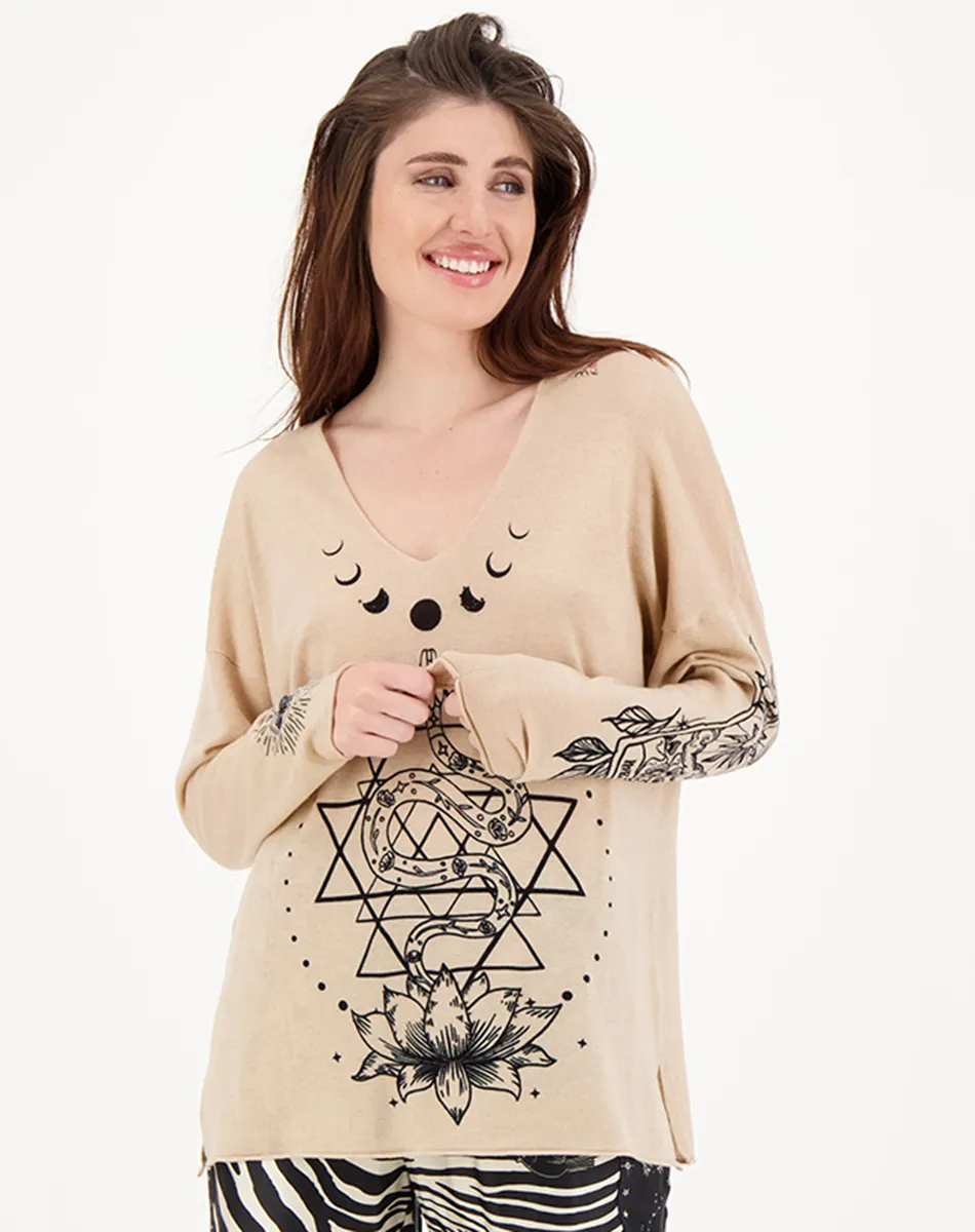 Arleth V-Neck Natural Sweater