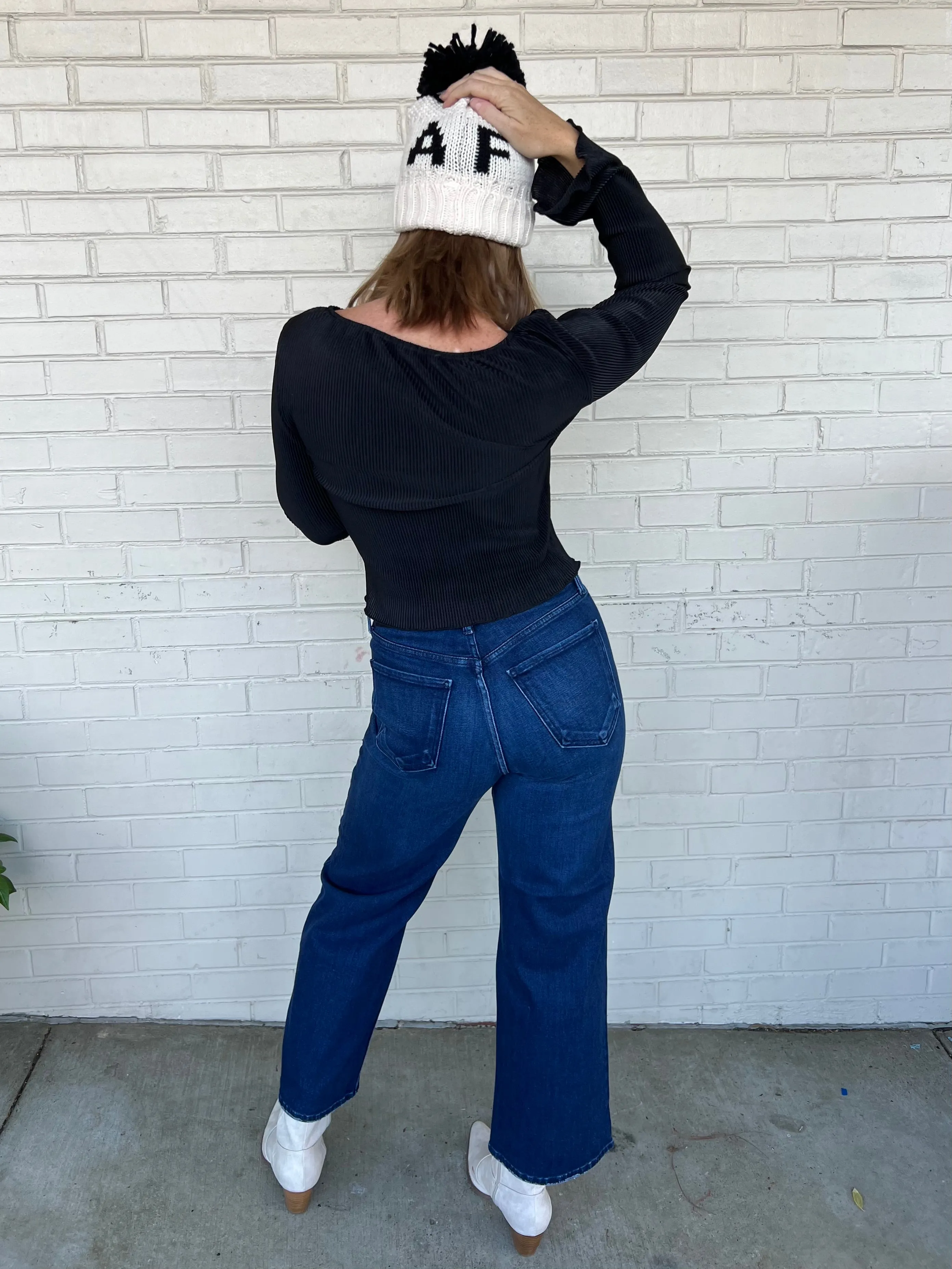 Ava Wide Leg Jeans - Dark Wash