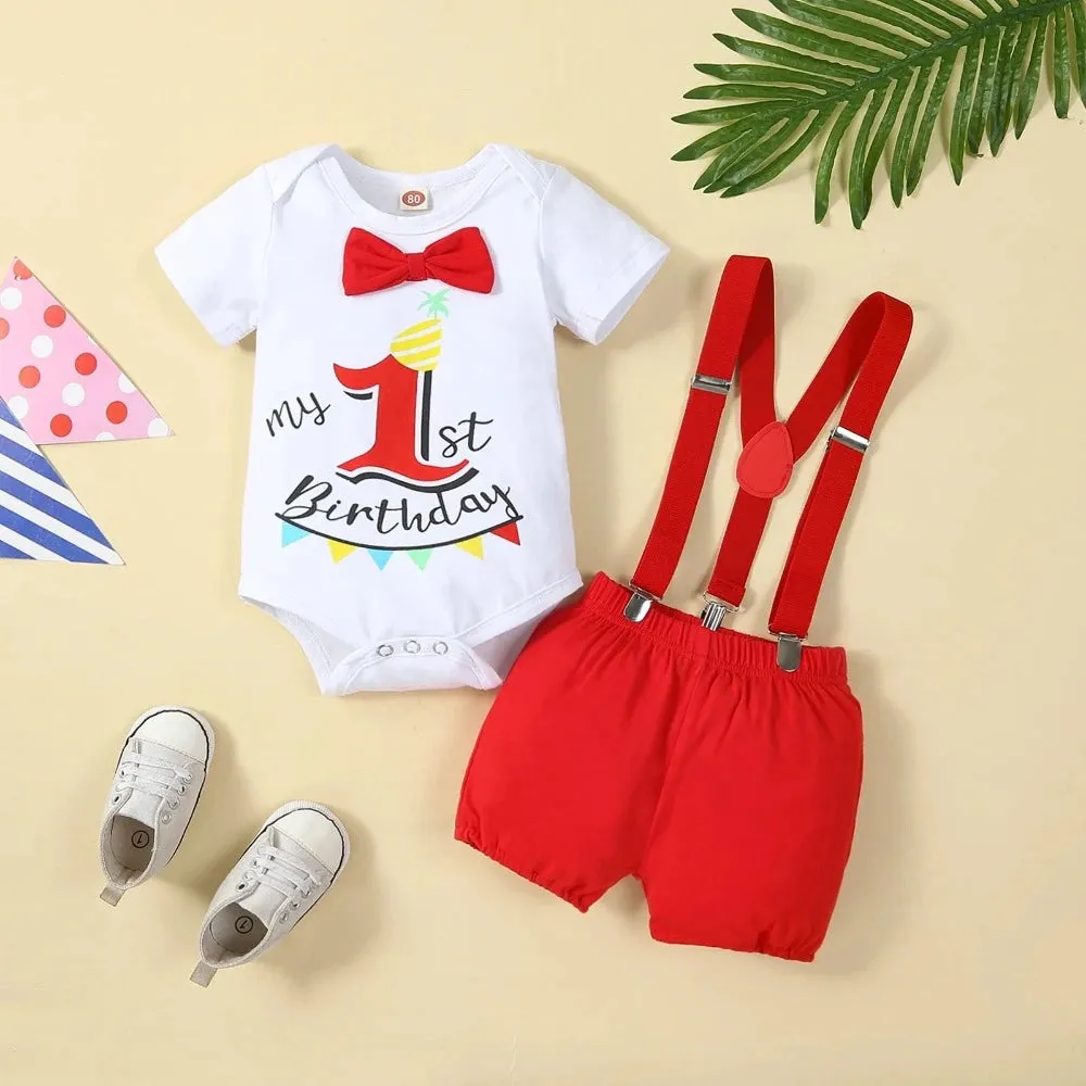 Baby Boy Balloons Cake Smash Birthday Outfits