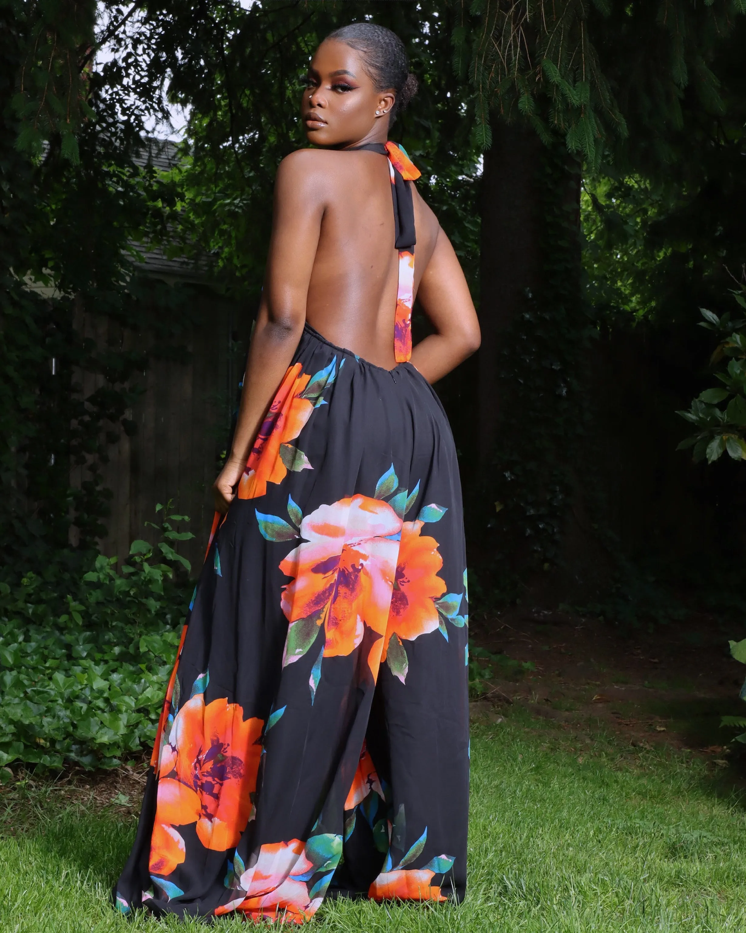 Bali Floral Jumpsuit || Black