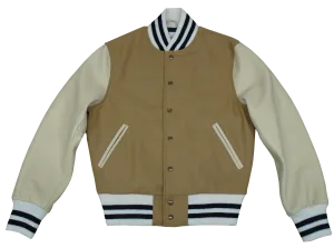 Camel/Cream Contemporary Fit Varsity Jacket