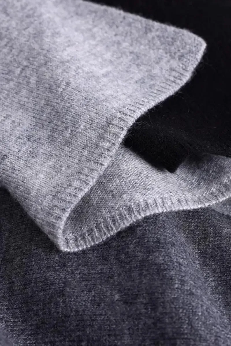 Cashmere Wool Knit Colorblock Poncho Sweater
