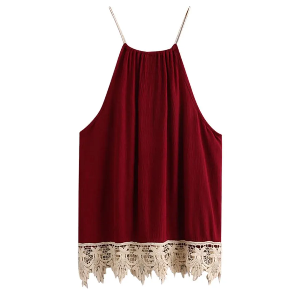 Drawstring Lace Trimmed Blouse