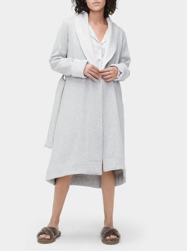 DUFFIELD II Double Knit Fleece Robe in Seal Heather