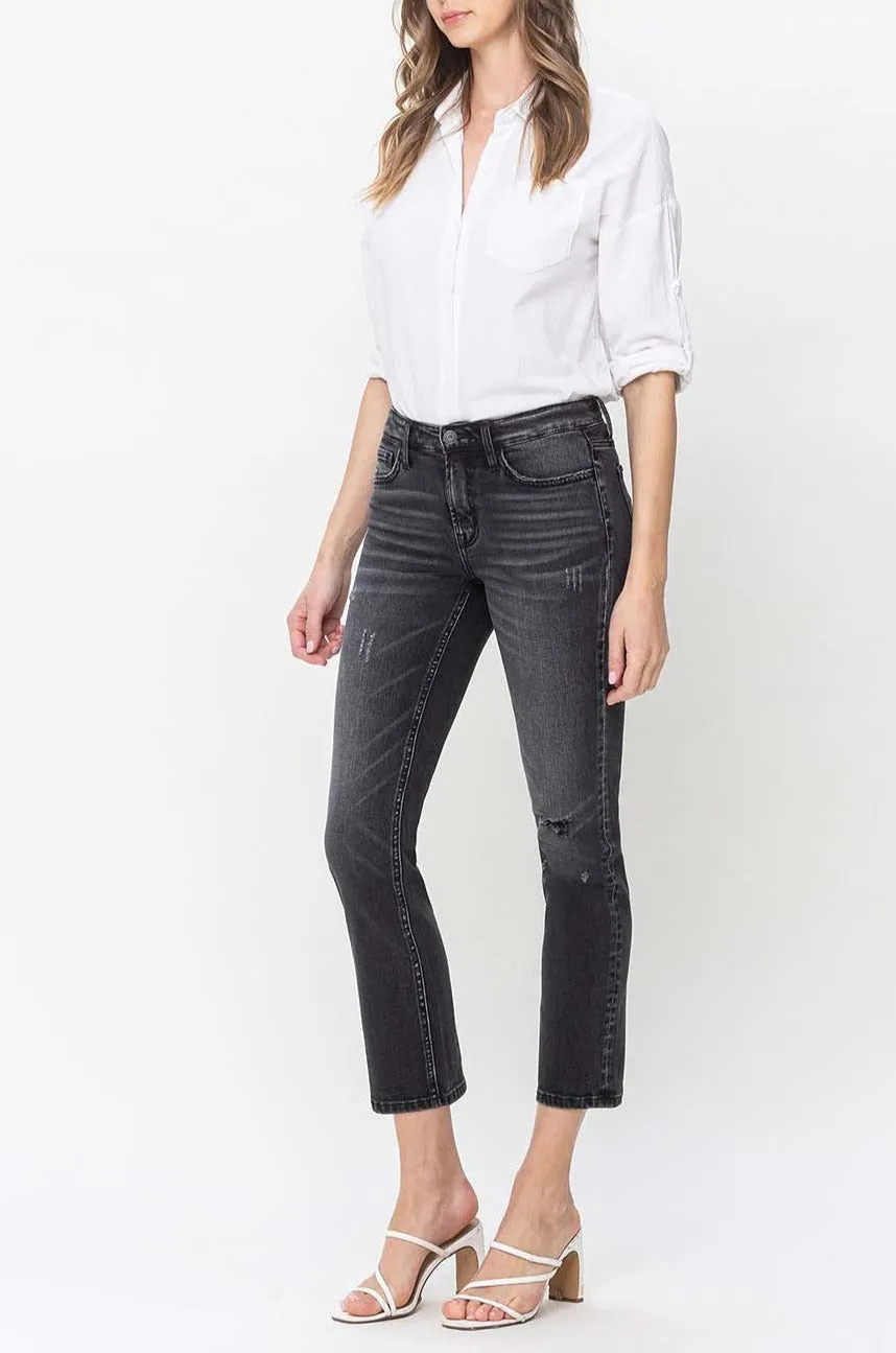 Flying Monkey - Mid Rise Cropped Slim Straight Jeans - F5236