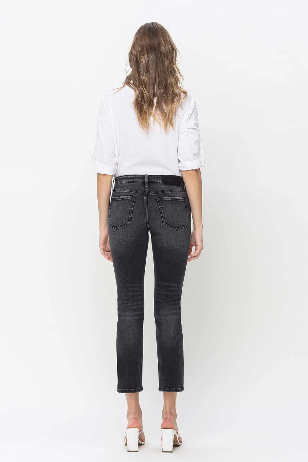 Flying Monkey - Mid Rise Cropped Slim Straight Jeans - F5236