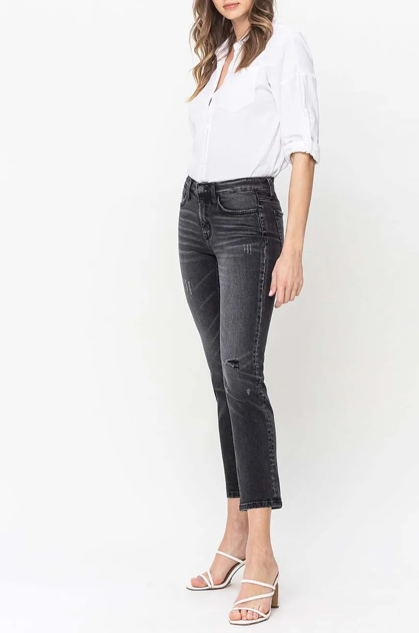 Flying Monkey - Mid Rise Cropped Slim Straight Jeans - F5236