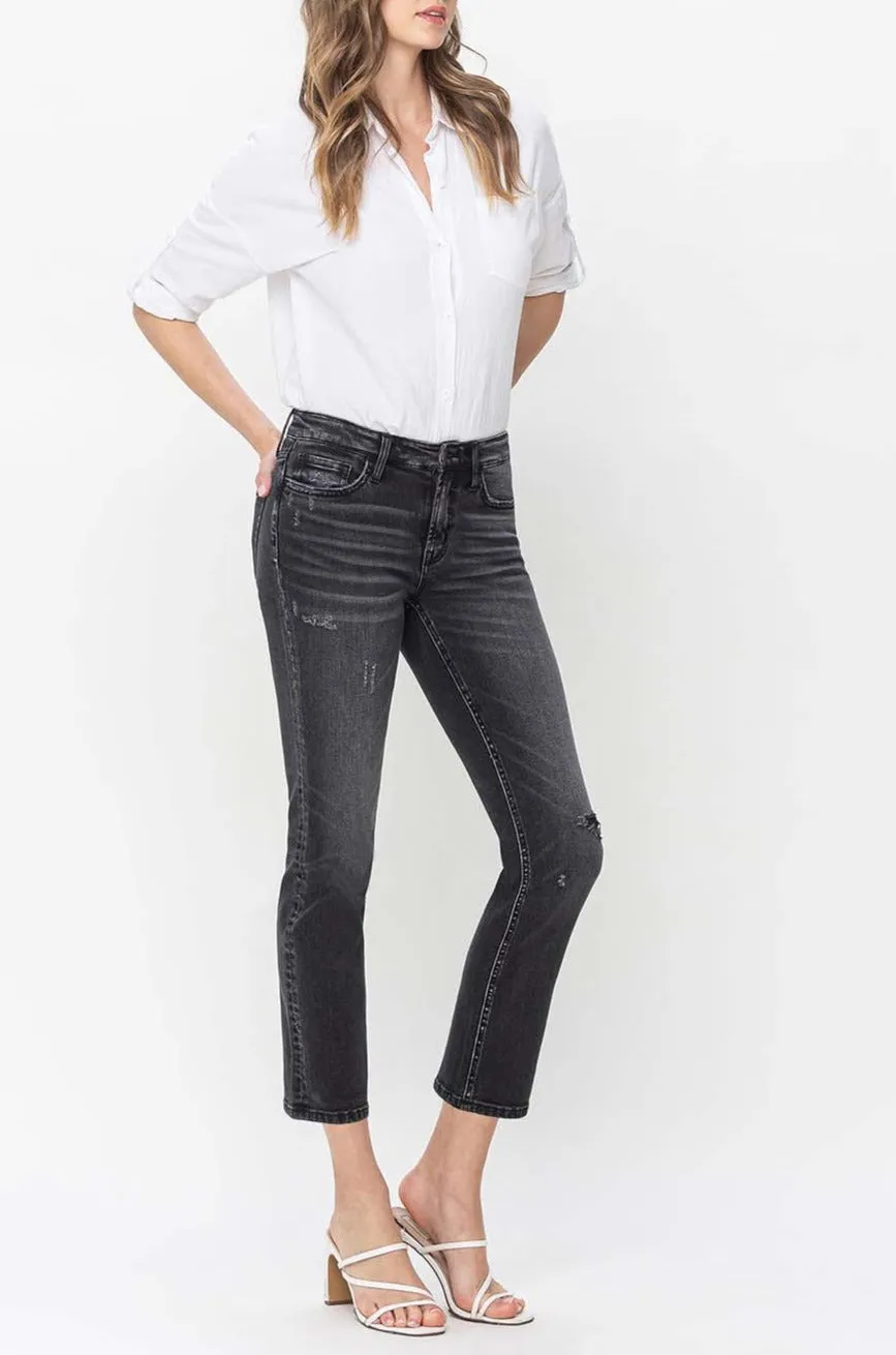 Flying Monkey - Mid Rise Cropped Slim Straight Jeans - F5236