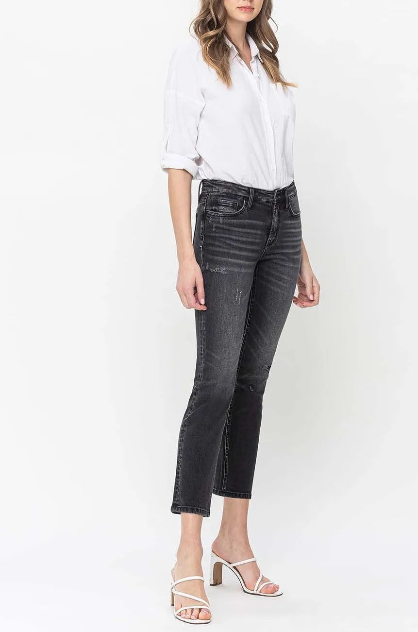 Flying Monkey - Mid Rise Cropped Slim Straight Jeans - F5236
