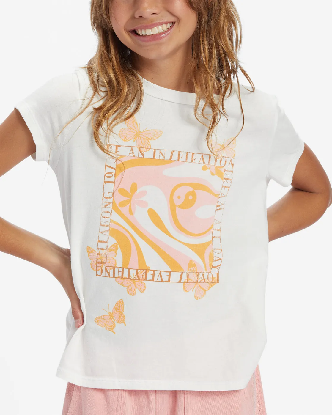 Girls Be A Butterfly T-Shirt - Salt Crystal