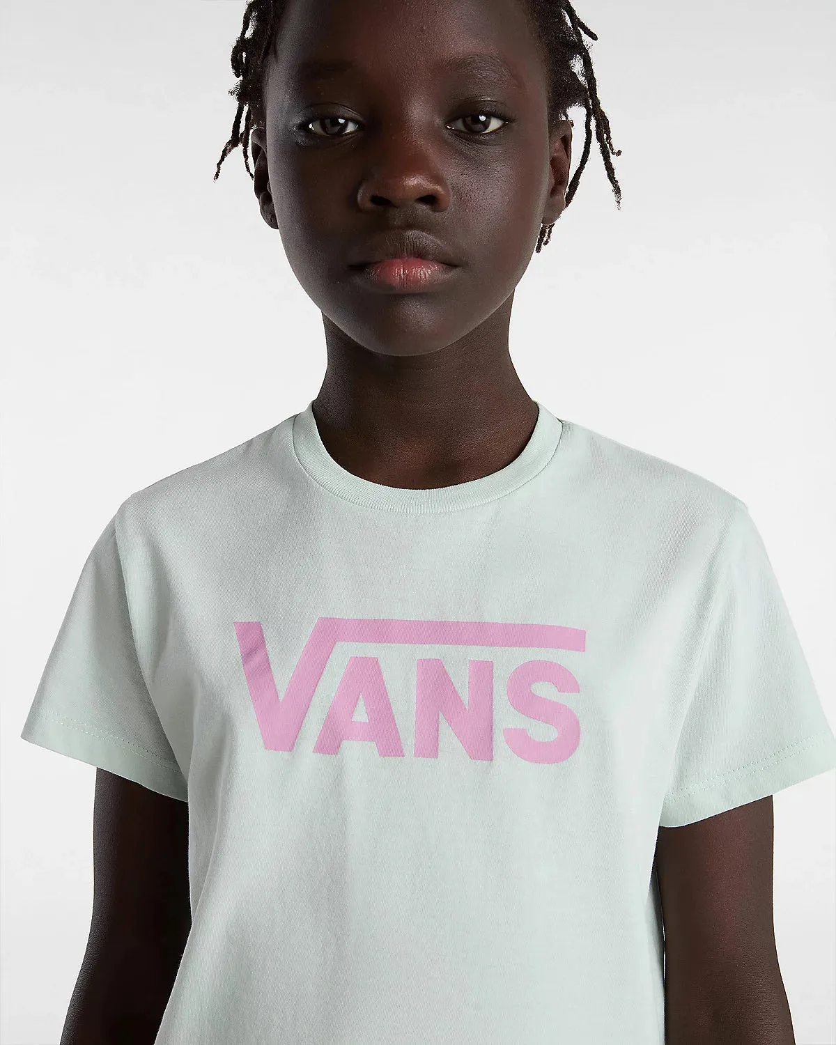 Girls Flying V Crew T-Shirt in Pale Aqua