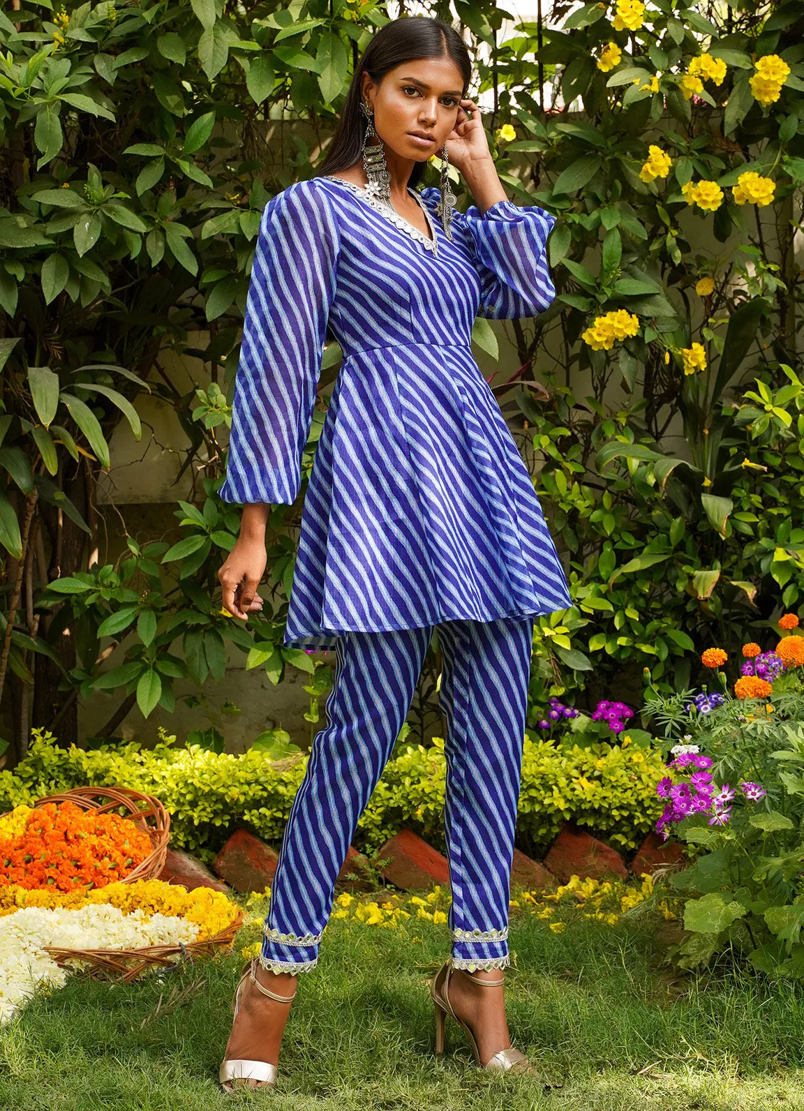 Isya Indigo Striped Pants