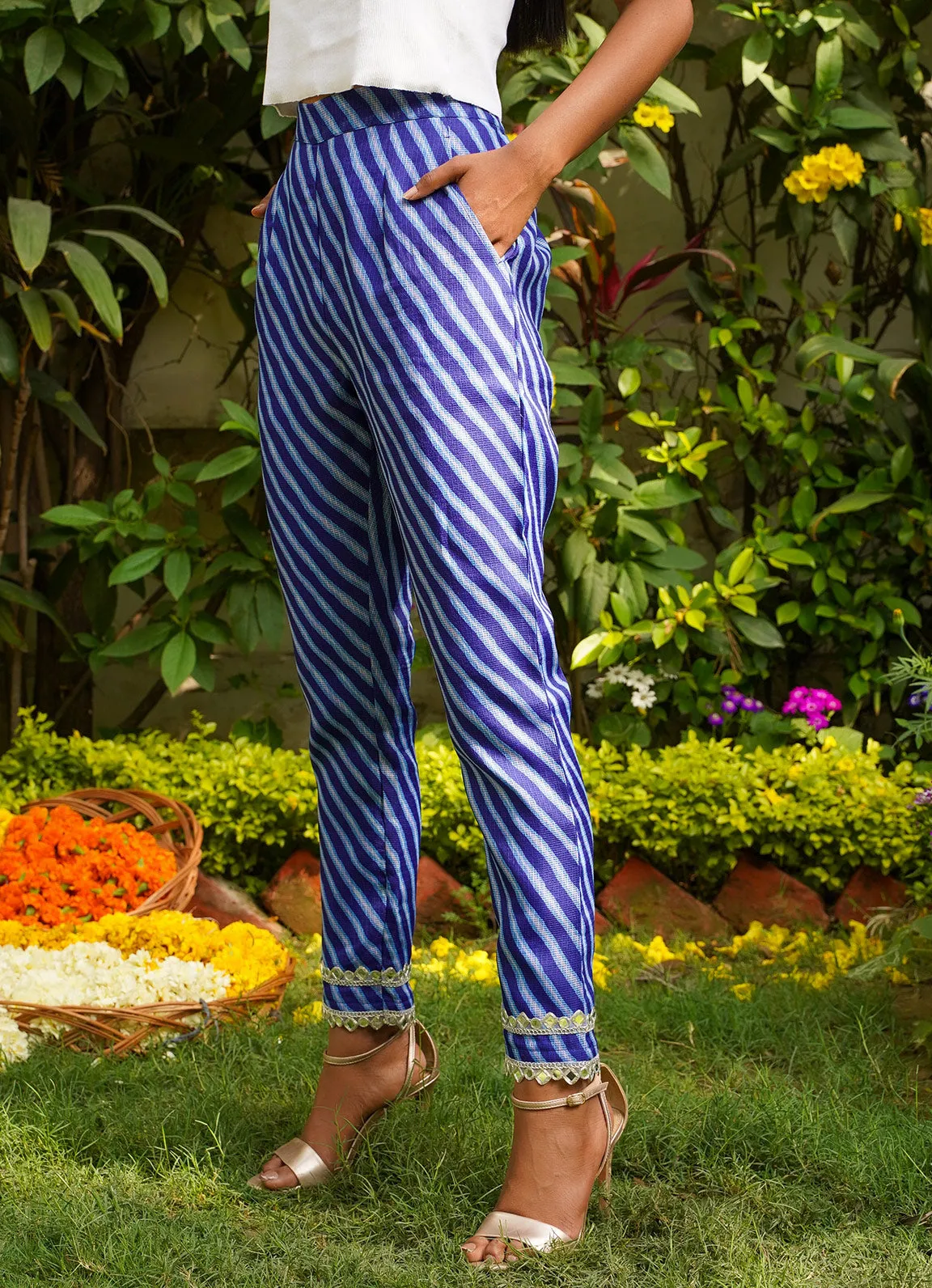 Isya Indigo Striped Pants