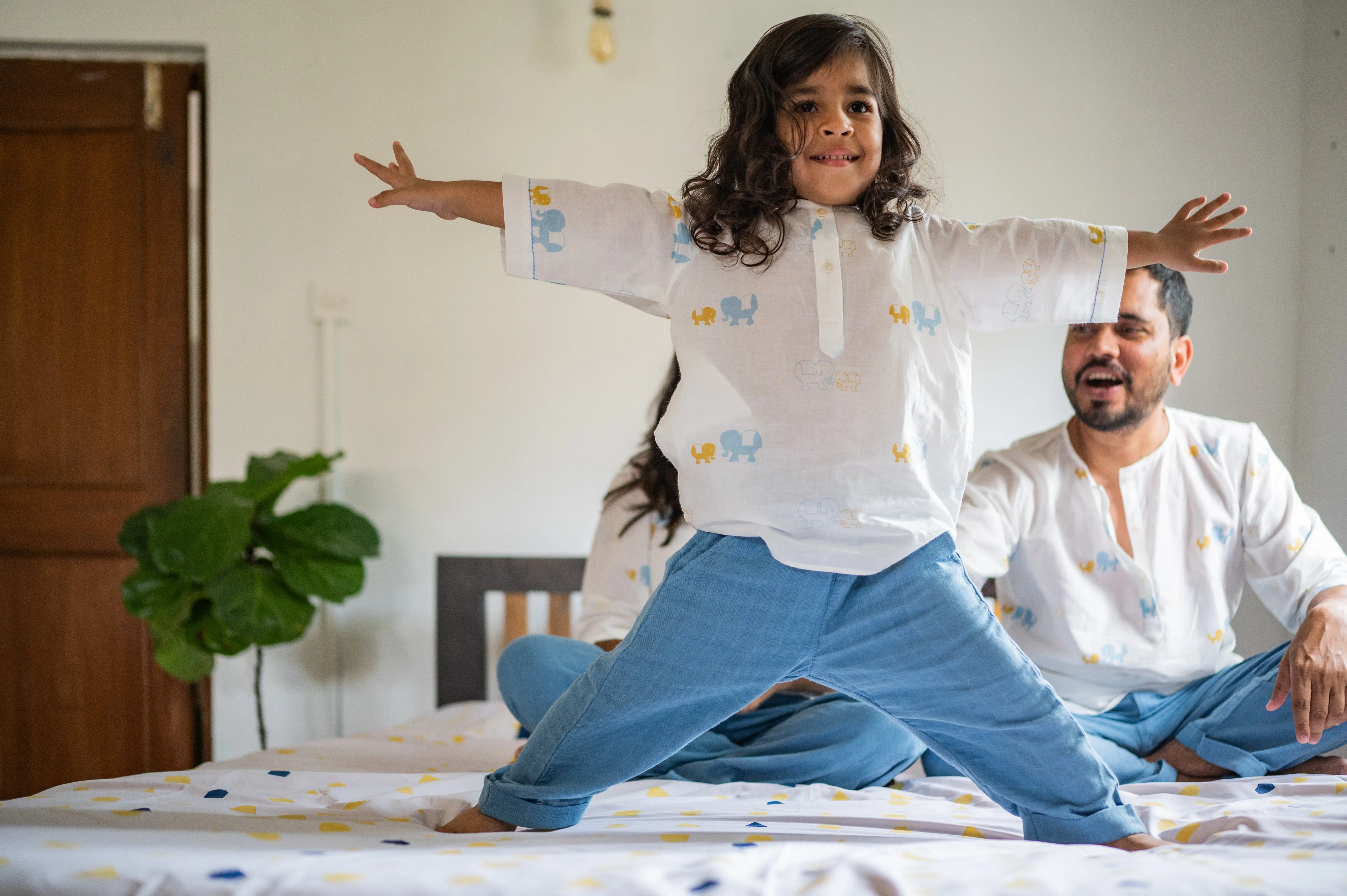 Kids Kurta Pajama Set - Colours of the Earth - Elle Blue