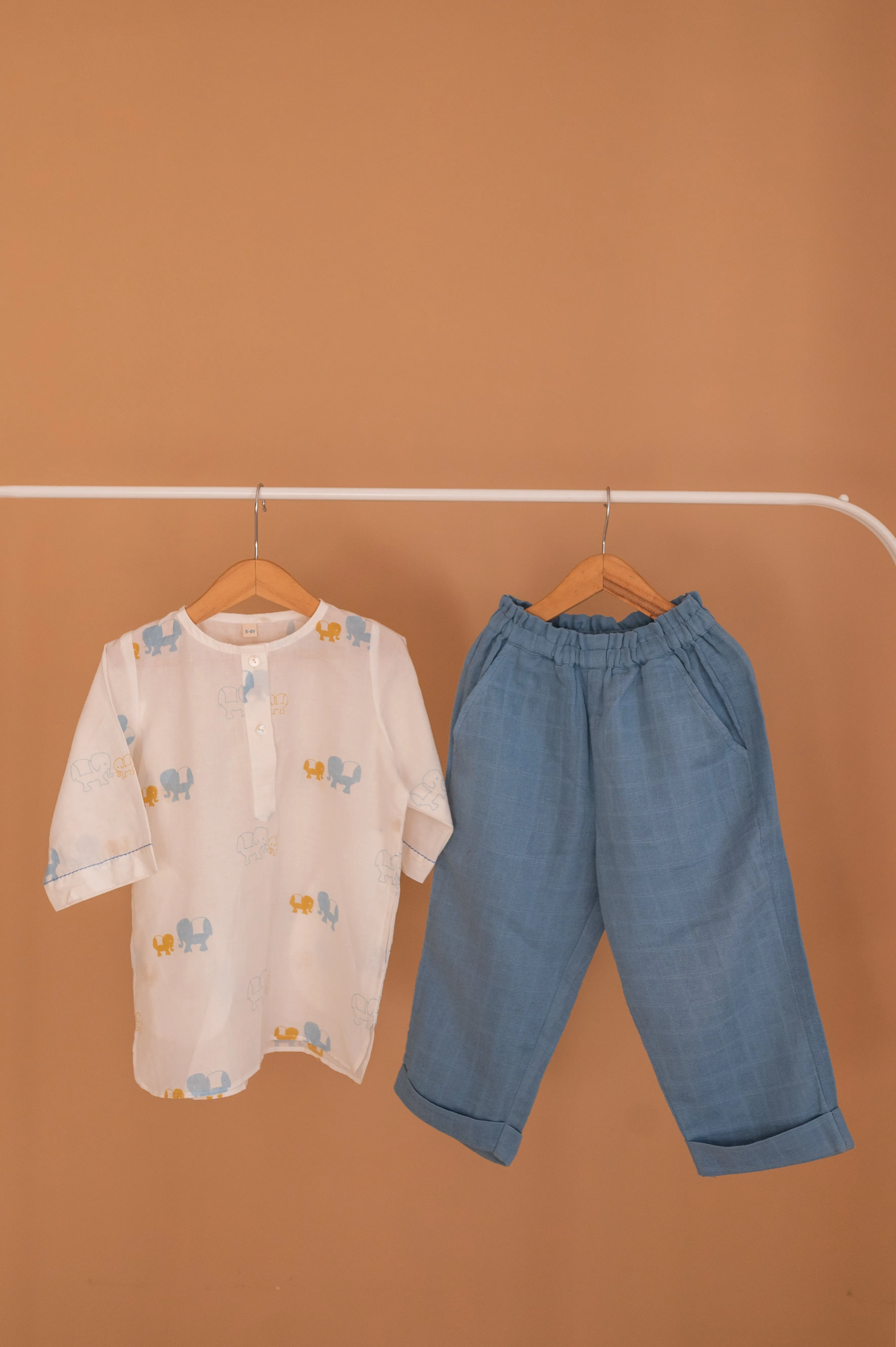 Kids Kurta Pajama Set - Colours of the Earth - Elle Blue
