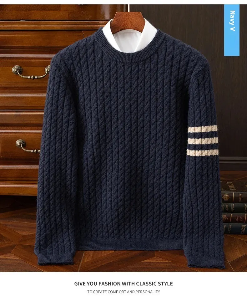 Knitwear Men's Round Neck Loose Thick Twist