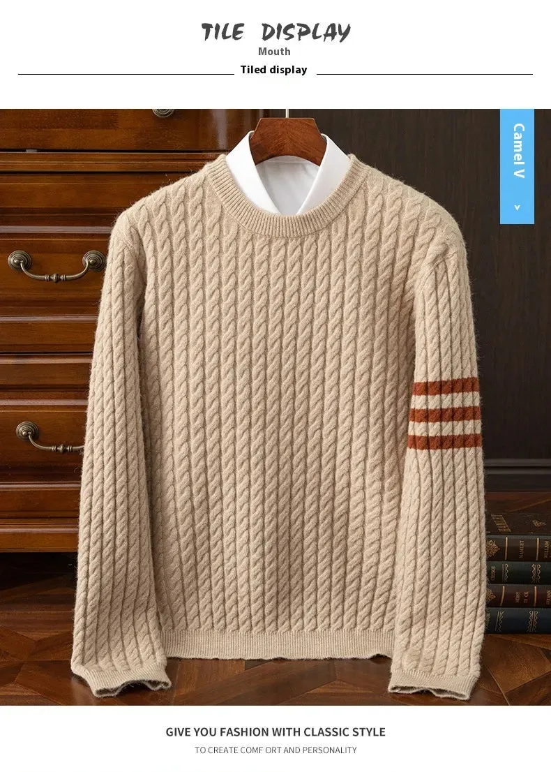 Knitwear Men's Round Neck Loose Thick Twist