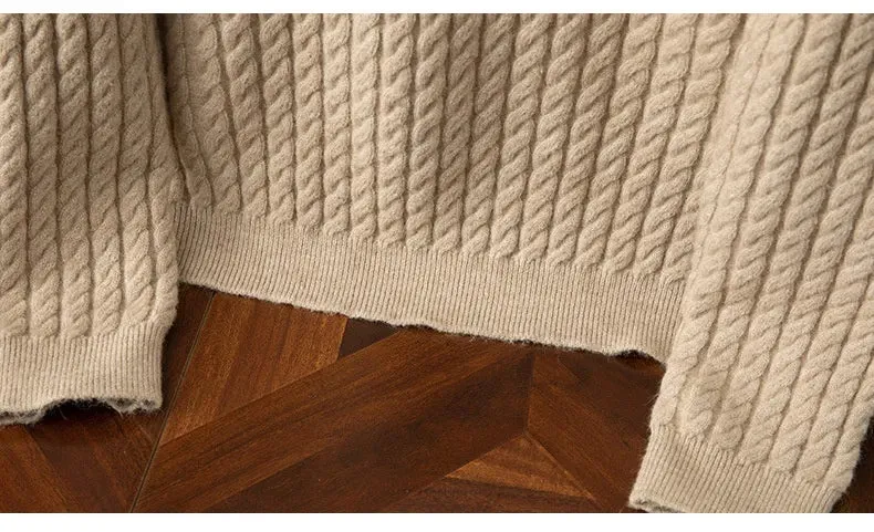 Knitwear Men's Round Neck Loose Thick Twist