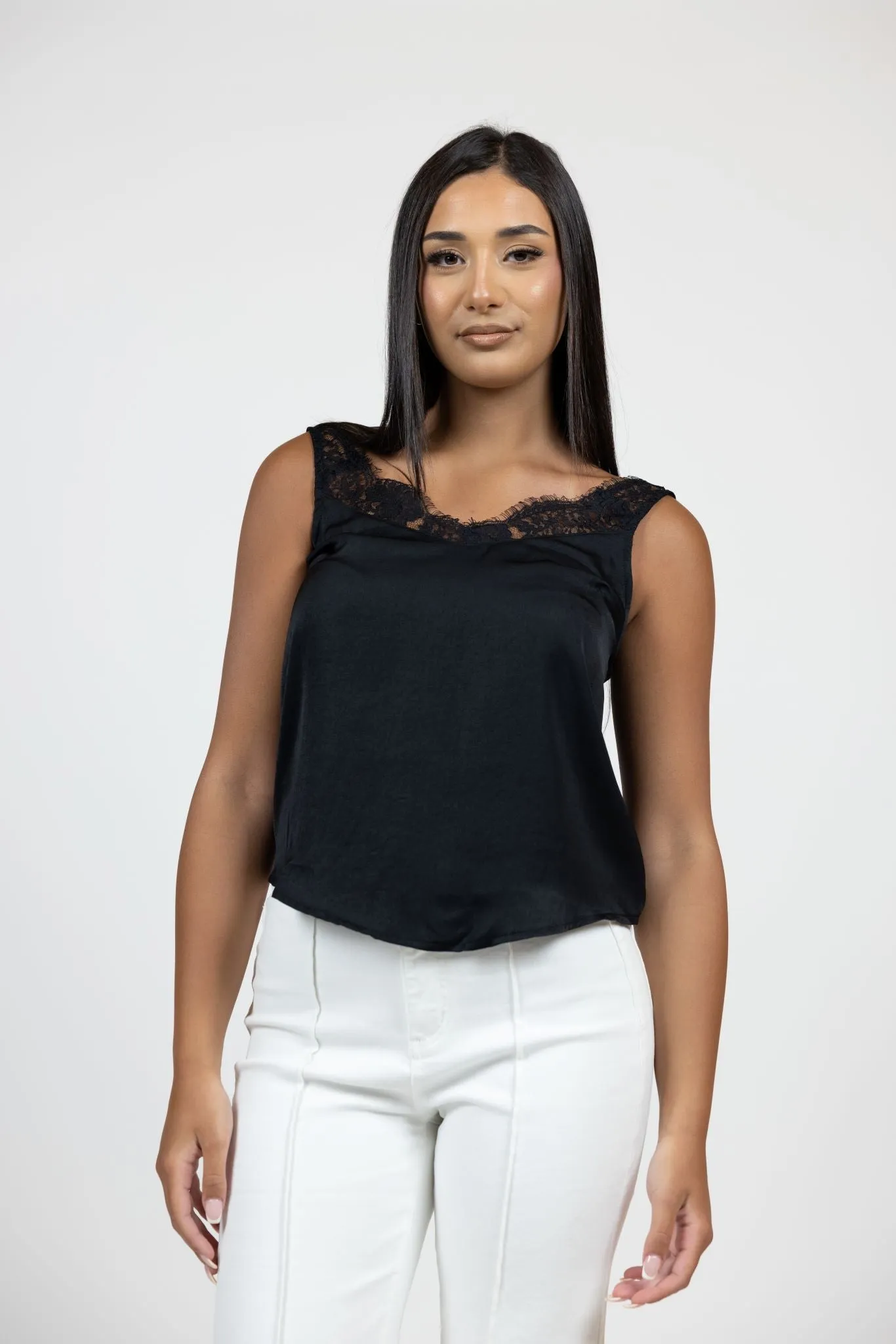 Lace Trim Tank Top