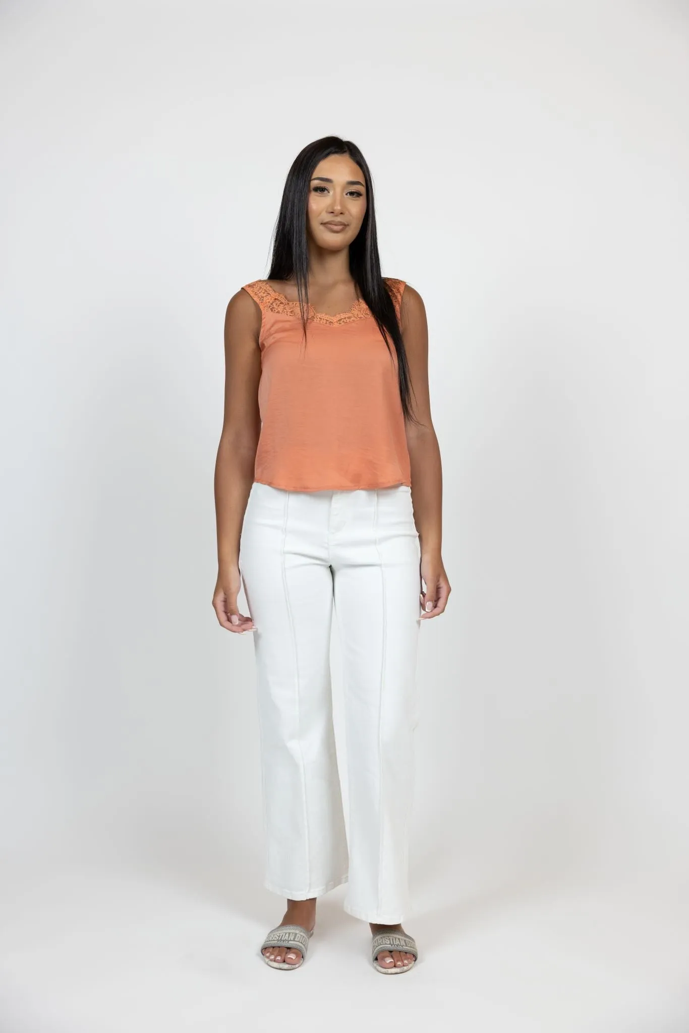 Lace Trim Tank Top