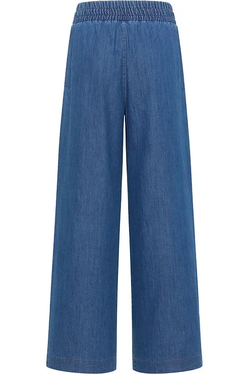 LES BLONDINETTES Blue Palazzo Denim Jeans