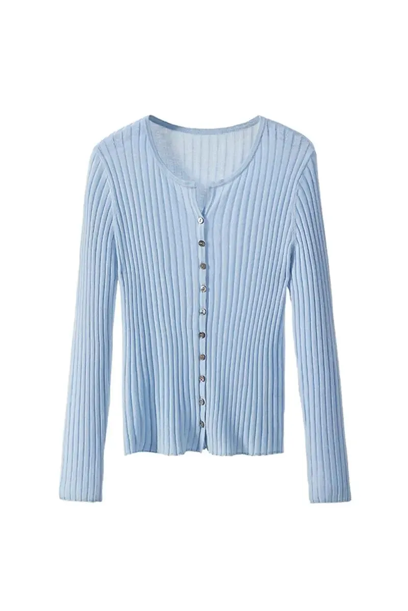 Long Sleeve Wool Cardigan Sweater