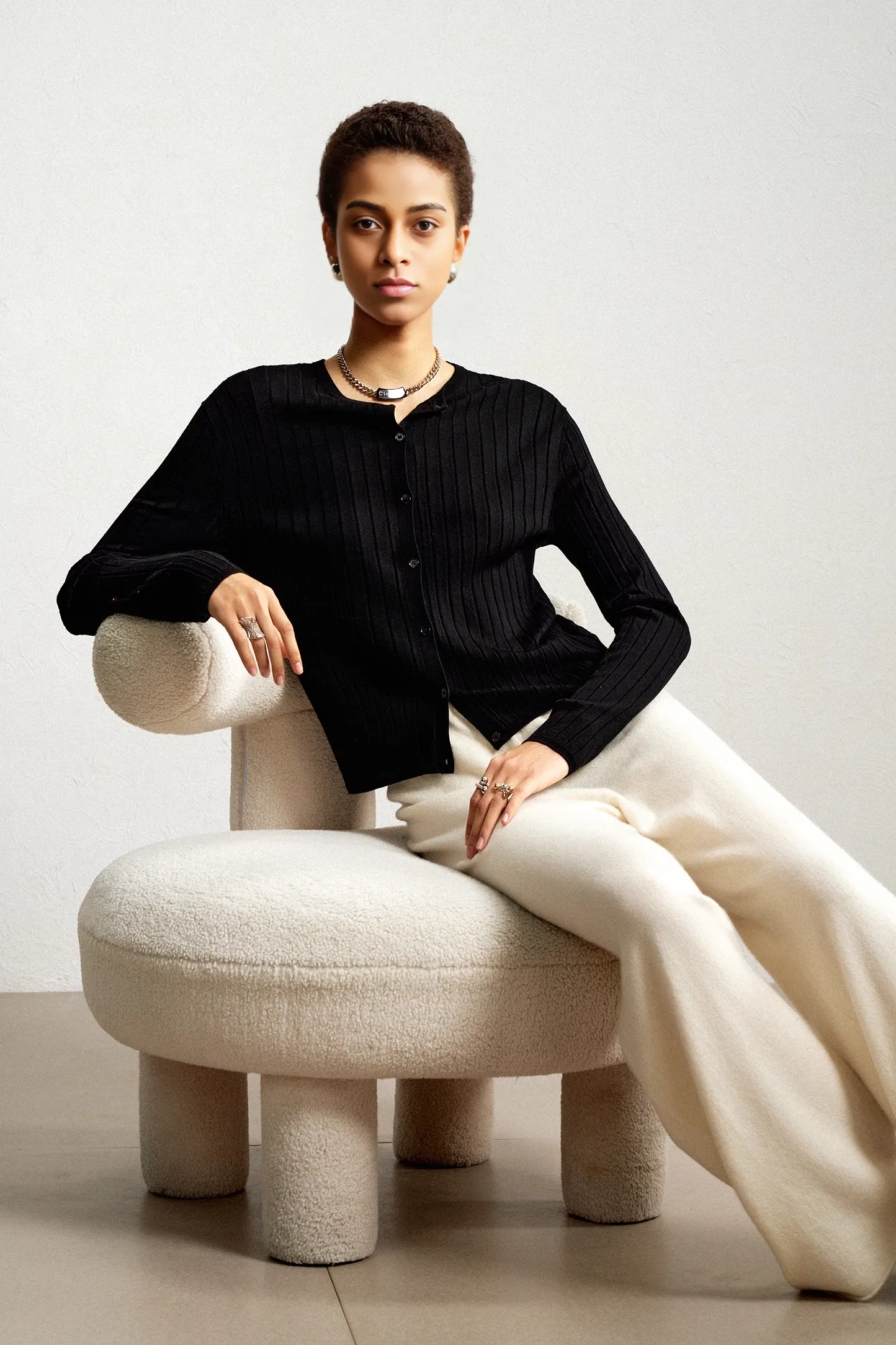 Long Sleeve Wool Cardigan Sweater