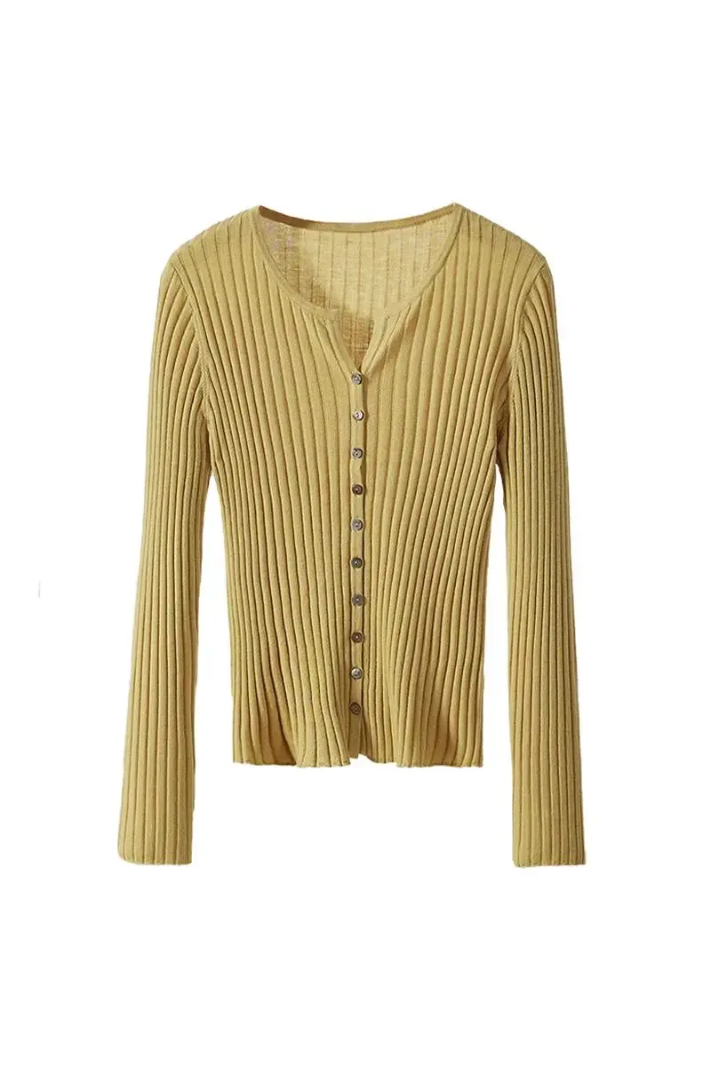 Long Sleeve Wool Cardigan Sweater
