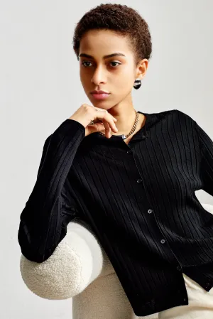 Long Sleeve Wool Cardigan Sweater