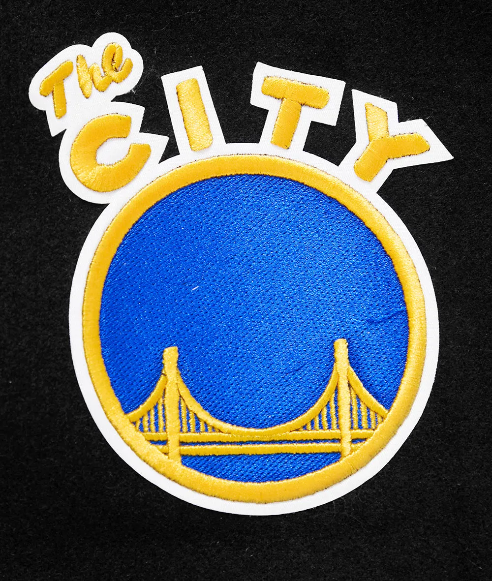 NBA GOLDEN STATE WARRIORS CLASSIC WOOL WOMEN'S VARSITY JACKET (JET BLACK)