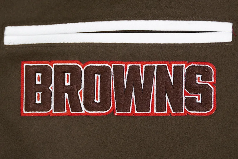 NFL CLEVELAND BROWNS CLASSIC WOOL VARSITY JACKET (BROWN/WHITE)
