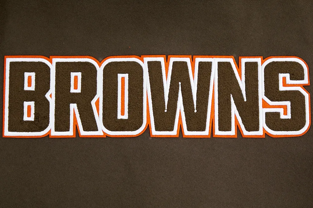NFL CLEVELAND BROWNS CLASSIC WOOL VARSITY JACKET (BROWN/WHITE)