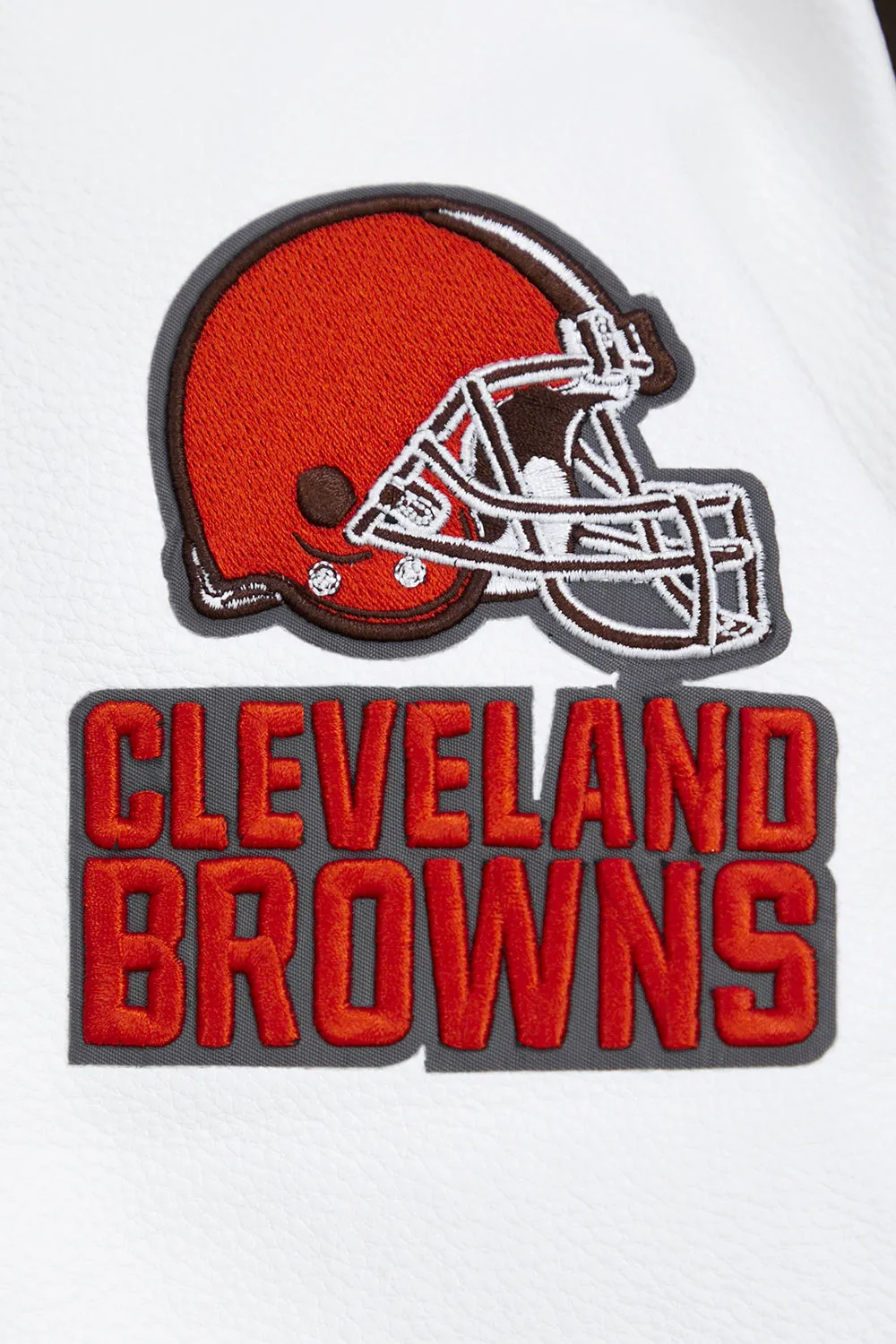 NFL CLEVELAND BROWNS CLASSIC WOOL VARSITY JACKET (BROWN/WHITE)