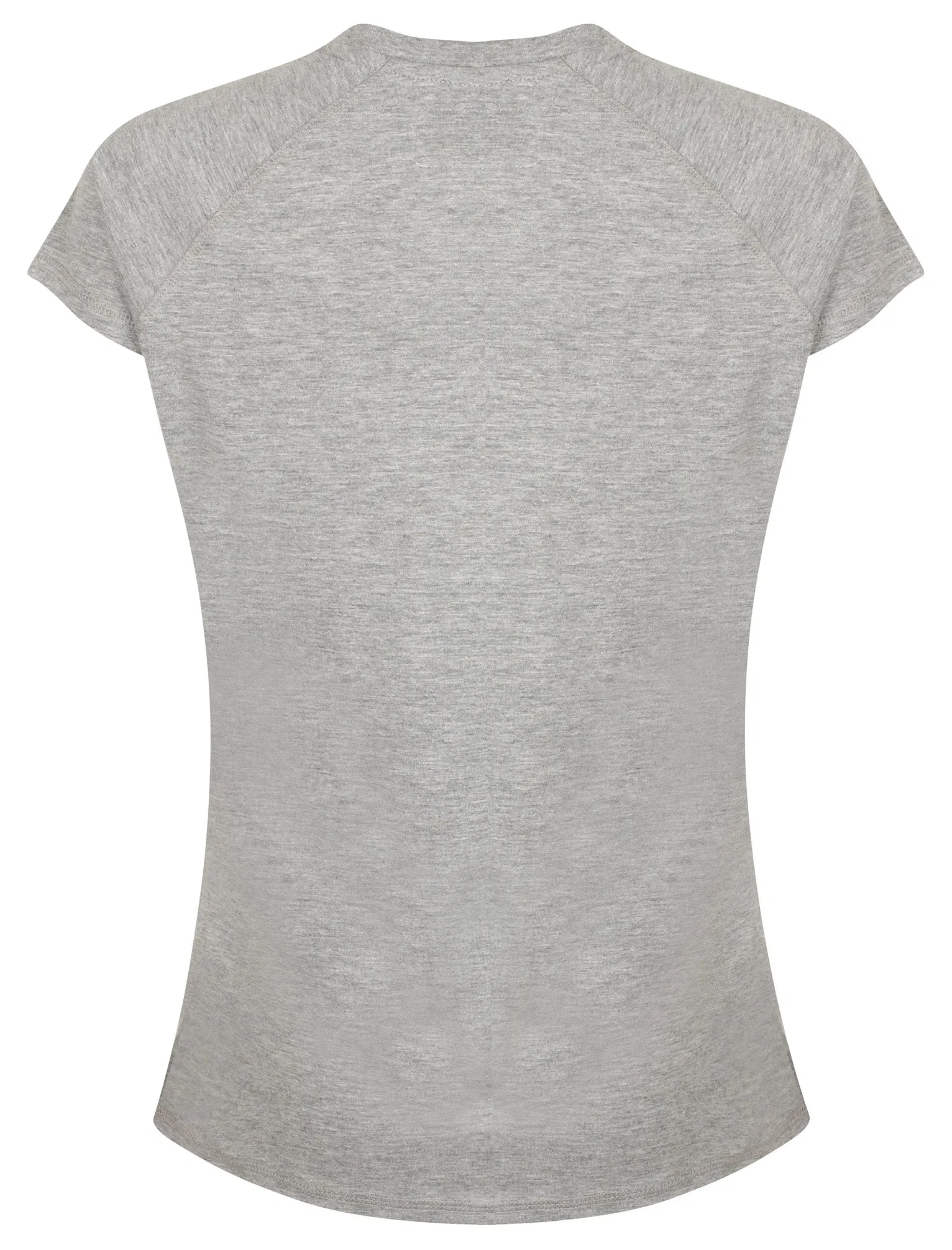 Nyla Motif Cotton Crew Neck T-Shirt In Light Grey Marl - Tokyo Laundry