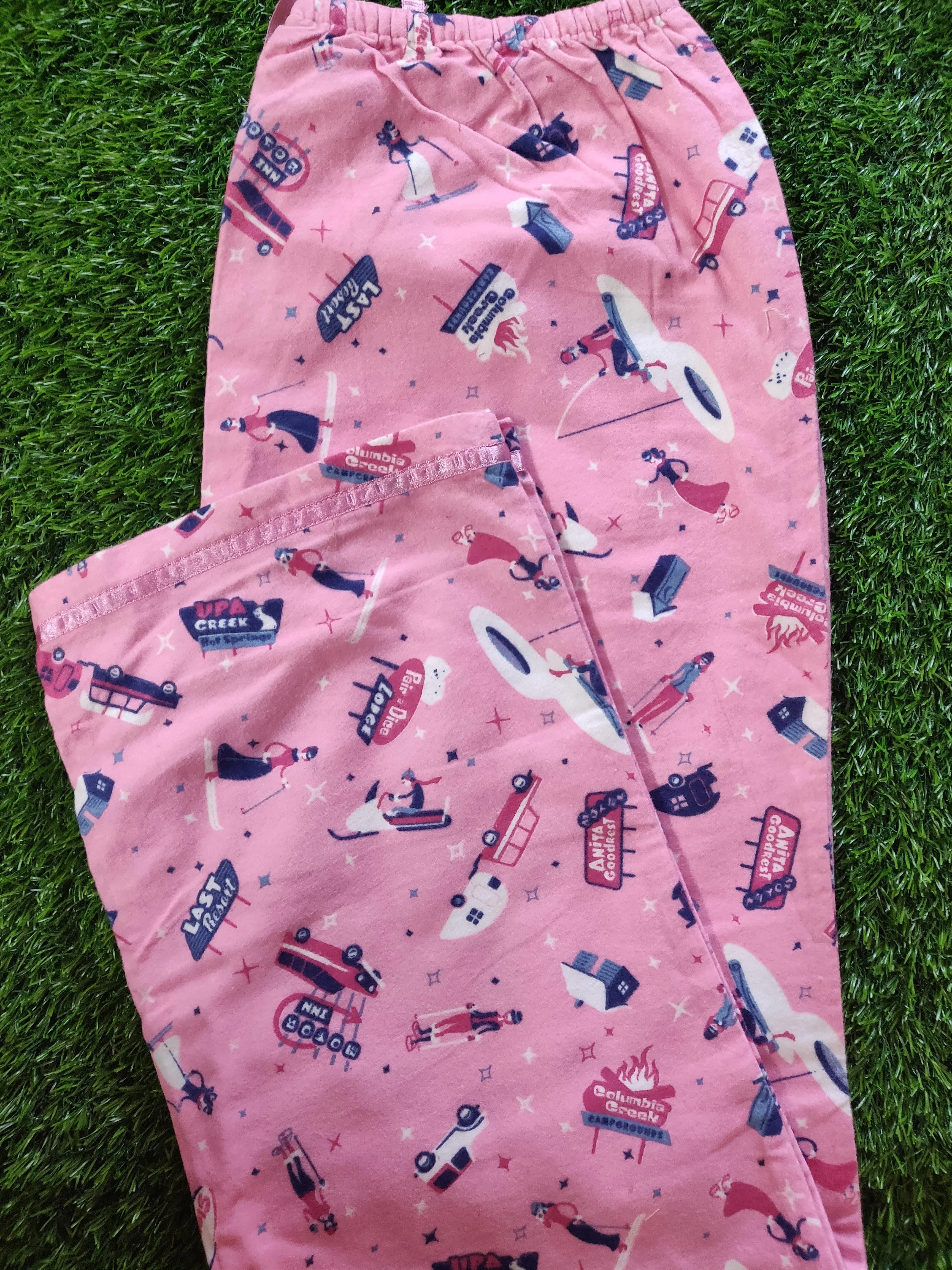 Pink Winter Wear Flannel Lounge Pant Pajama PJ04