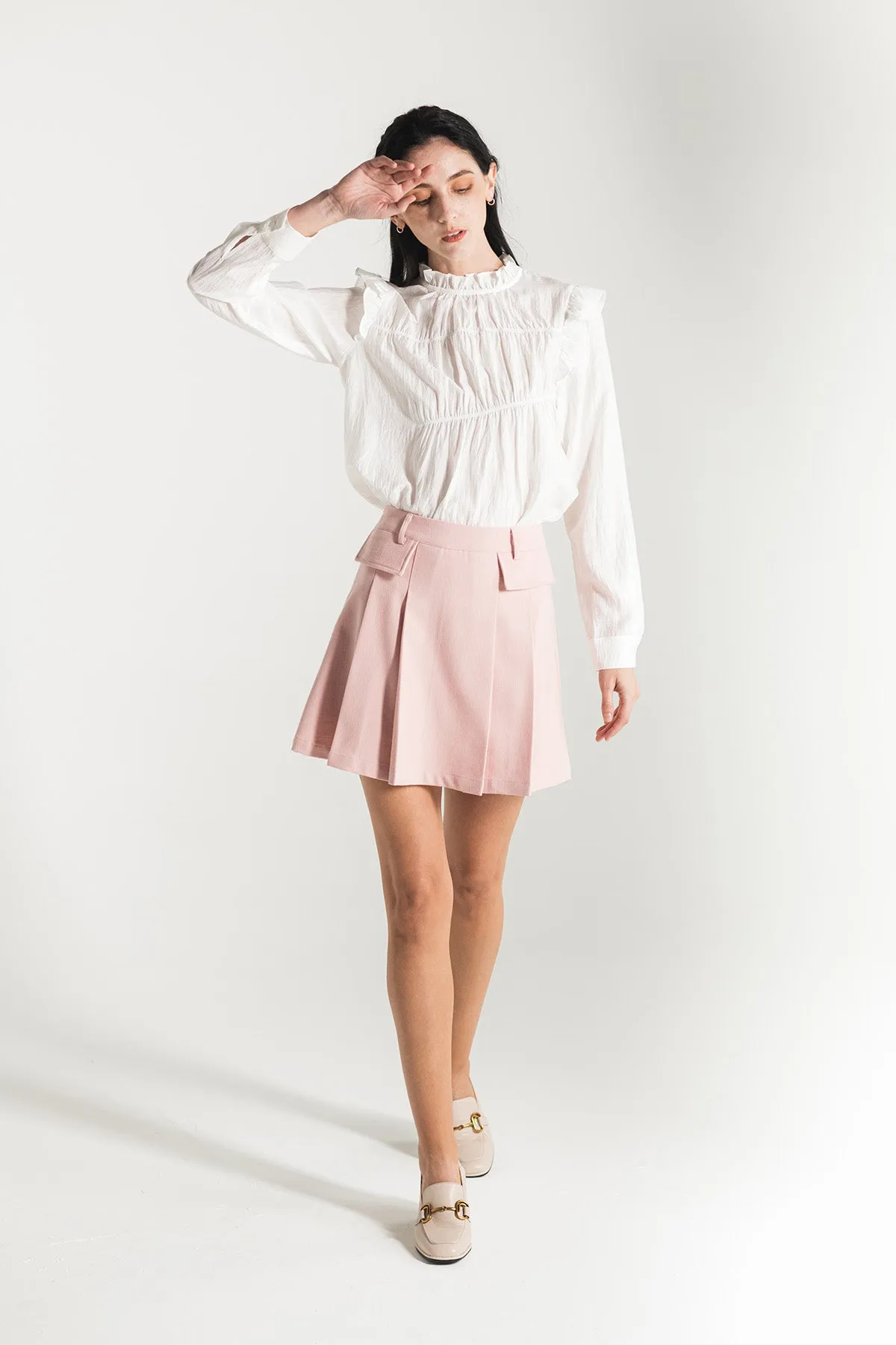 Queenytte High Waisted Pleated Skirt