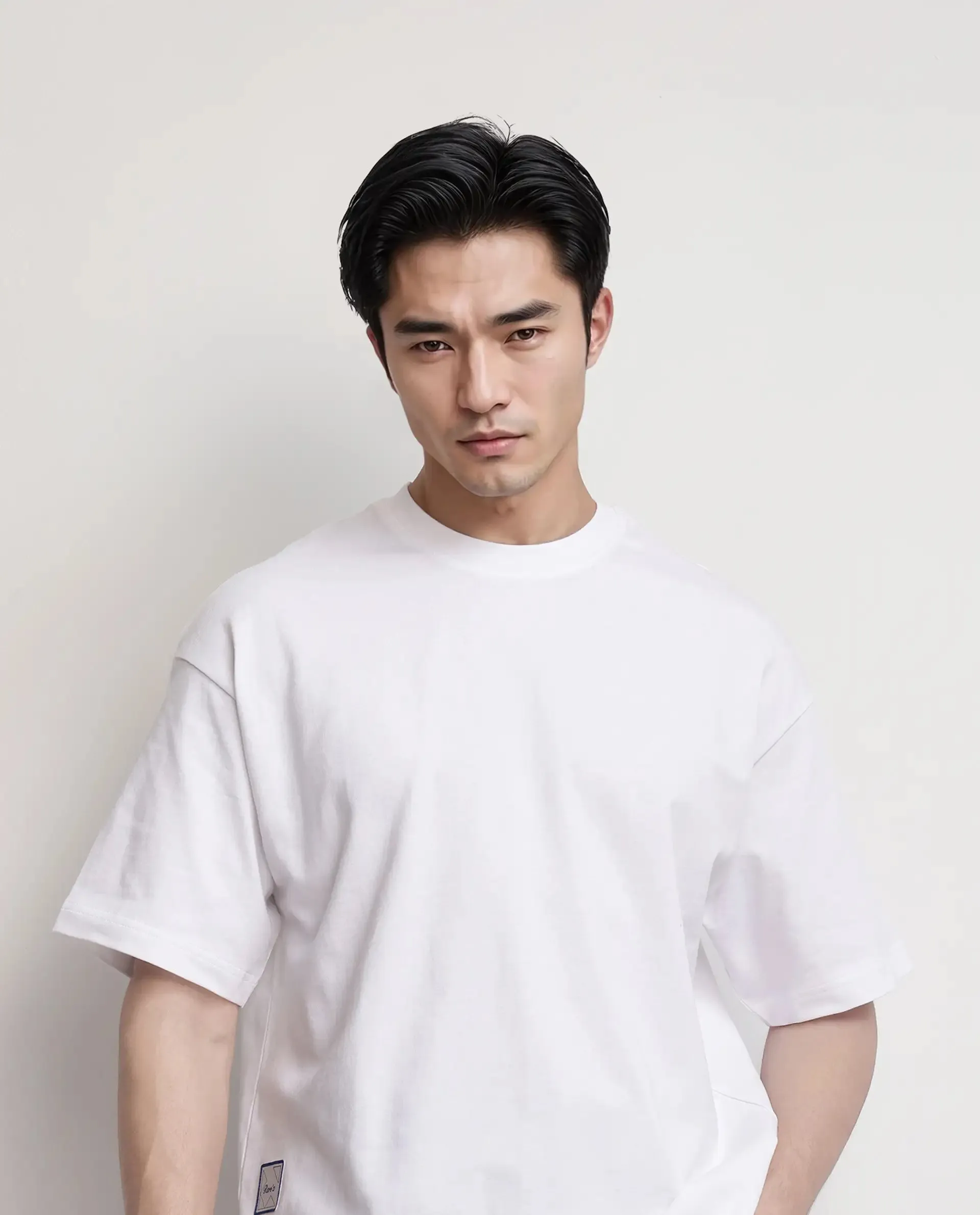 Rare Rabbit Men Geon White Cotton Fabric Short Sleeve Crew Neck Slip-On Oversized Fit Graphic Print T-Shirt