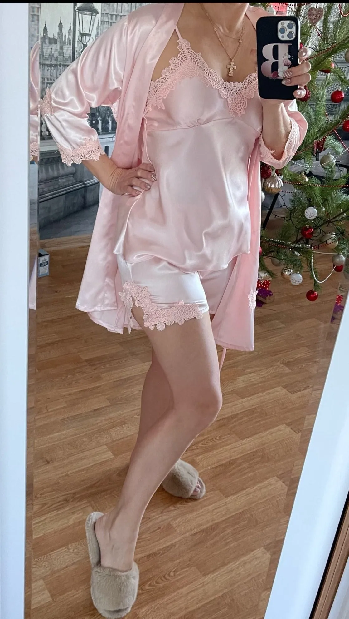 Satin 5 Piece Pajama Set