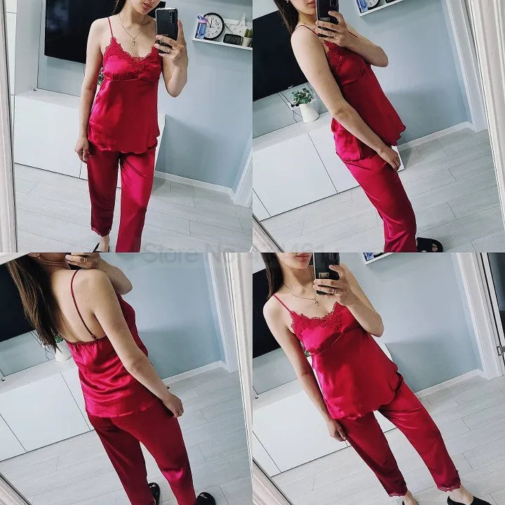 Satin 5 Piece Pajama Set