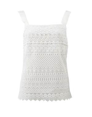 Sleeveless Banded Lace Top