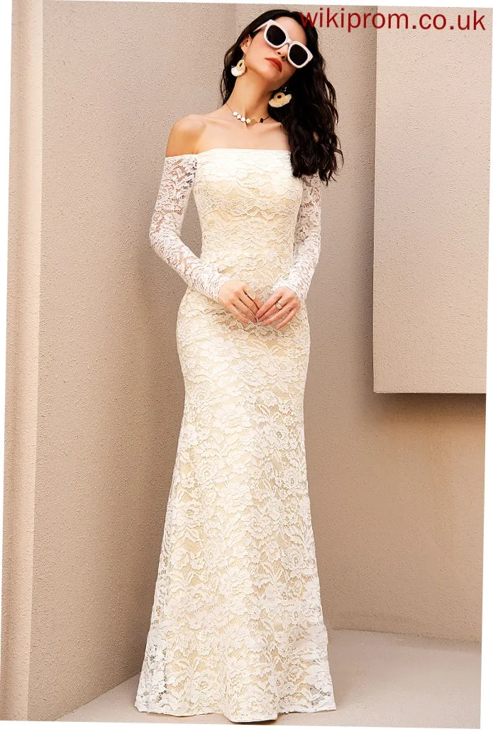 Trumpet/Mermaid Wedding Dresses Wedding Floor-Length Dress Off-the-Shoulder Gertie