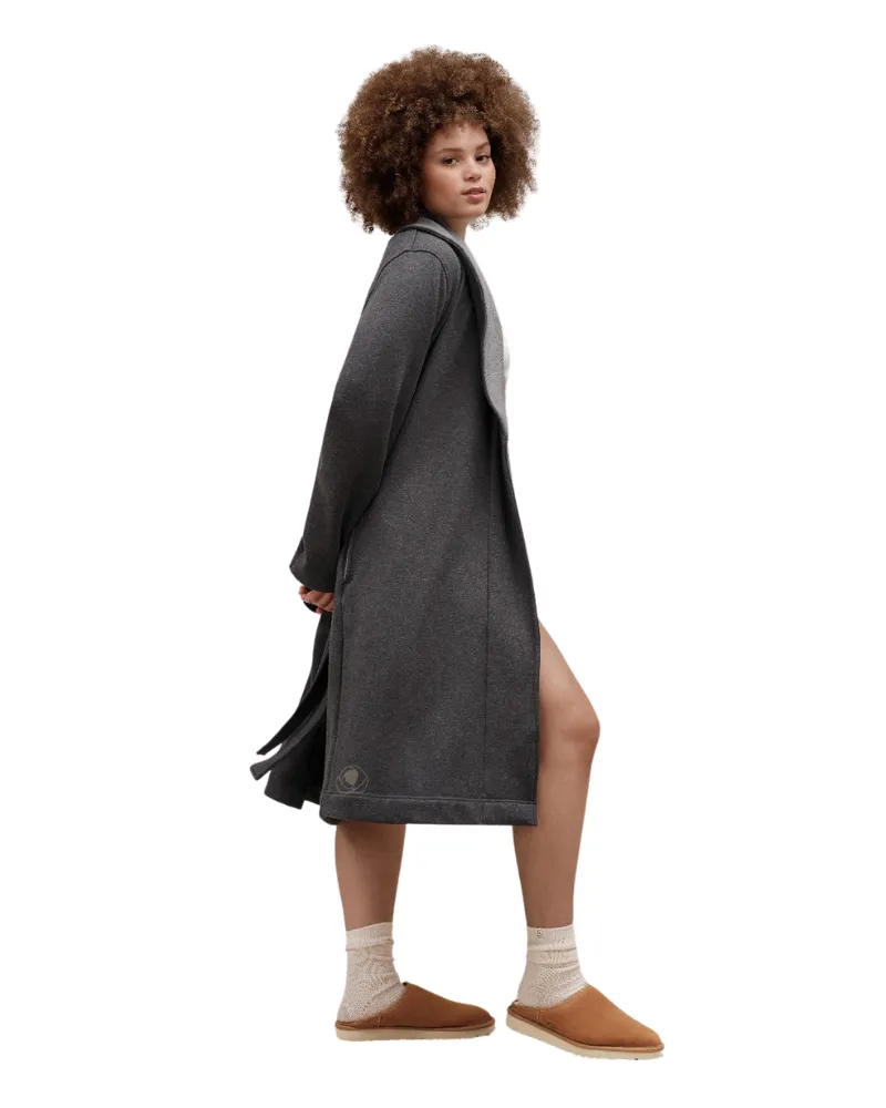 UGG Black Bear Heather Duffield Fleece Wrap Robe