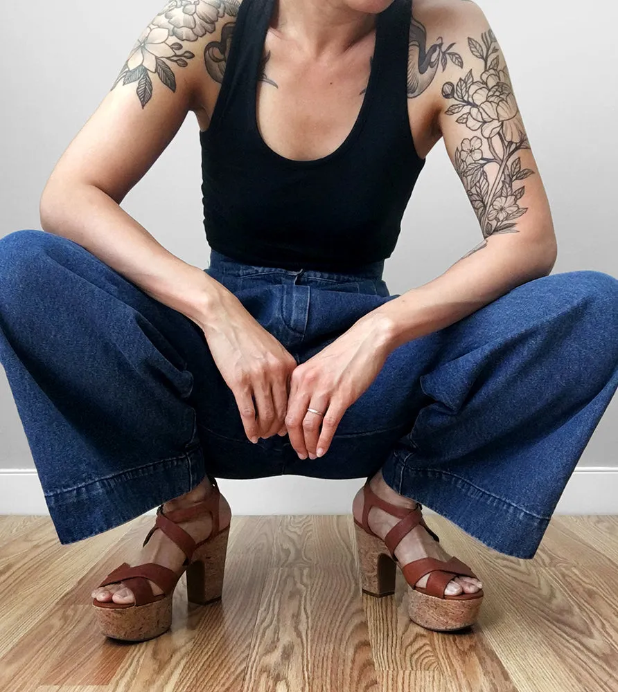 Vintage Pleated Wide-Legged High-Waisted Balloon Denim Jean