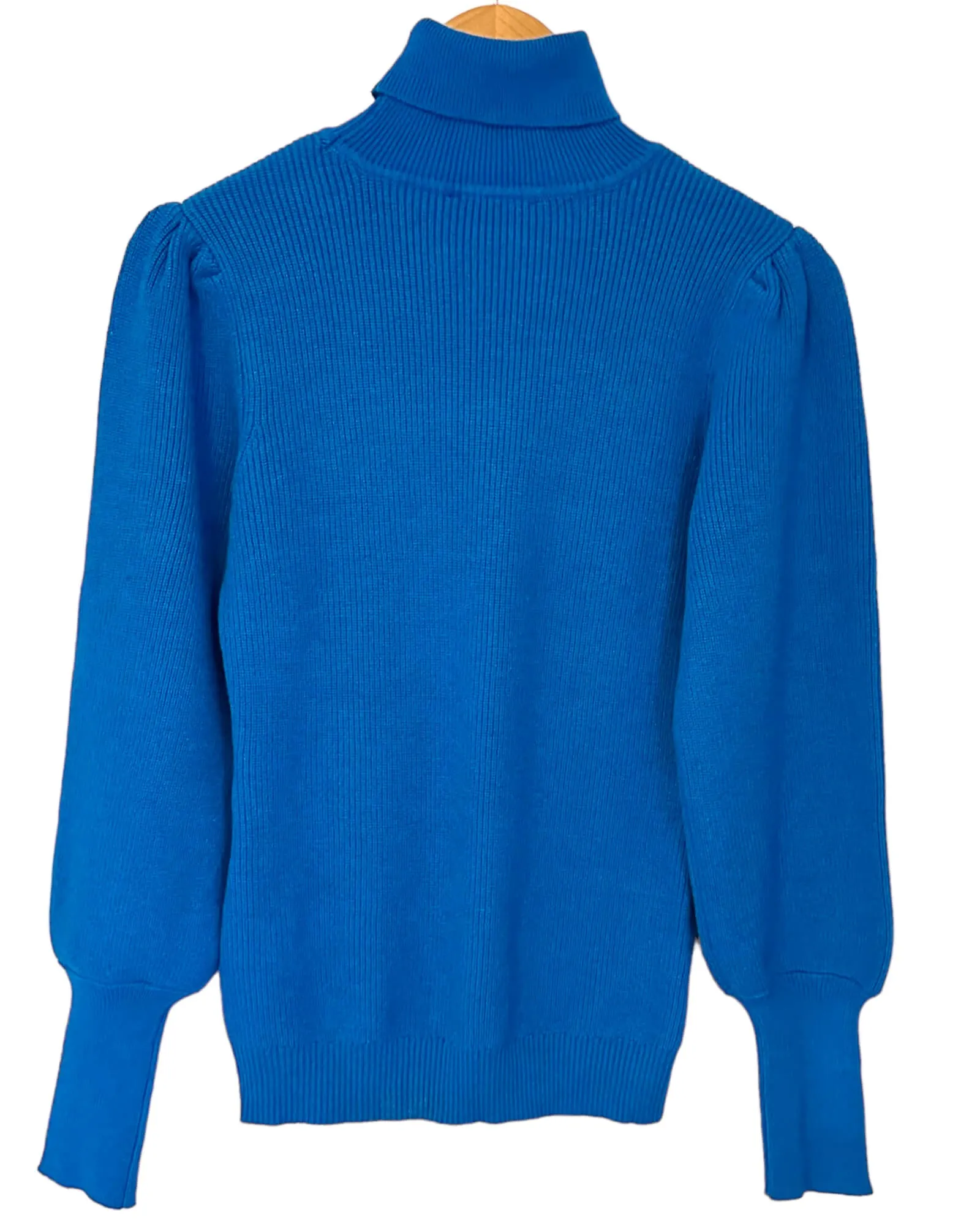 Warm Spring Directoire Puff Sleeve Turtleneck Sweater