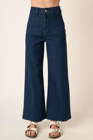 Wide Leg Double Pocket Denim Pant