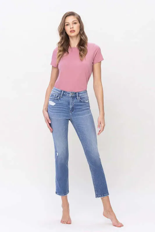 Willing Light Stone wash High Rise Slim Straight Jeans